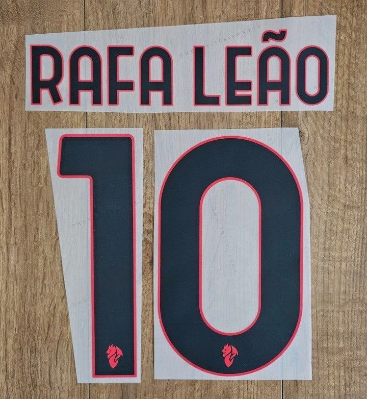 Rafa Leao #10 2025-2026 Away Ac Milan Player Size Plastic Serie A League Nameset