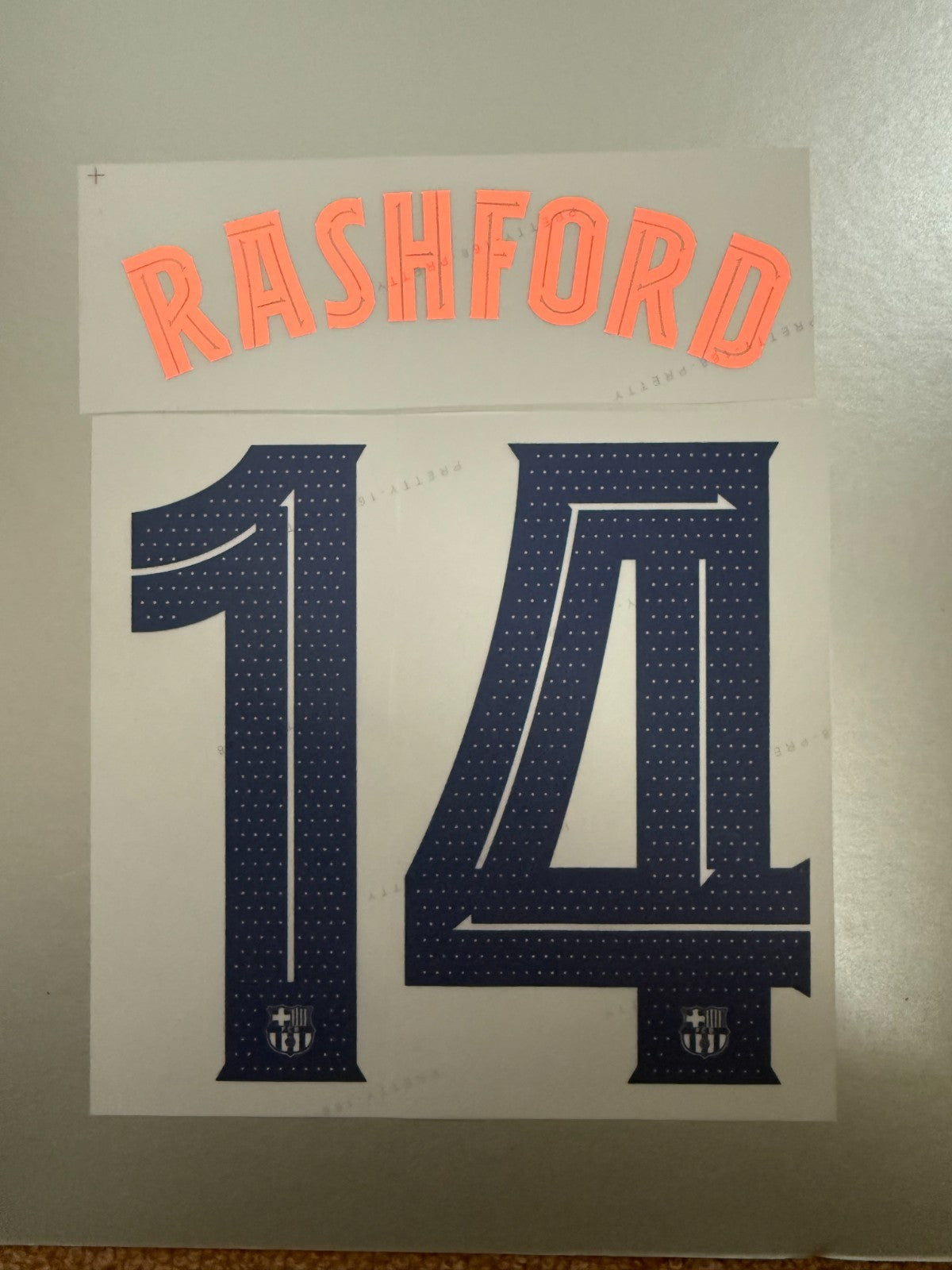 Rashford #14 2025-2026 CL Third Barcelona Player Size Nameset UK stock