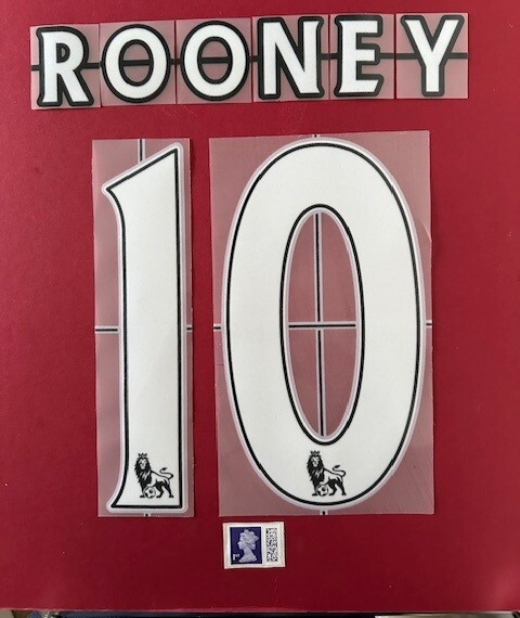 Rooney 10 2008-2017 EPL NAME AND NUMBER SET, Home Away Manchester united UK