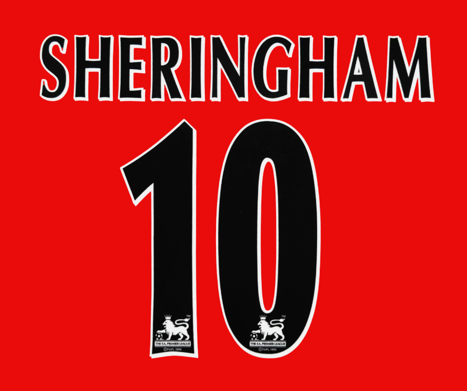 Sheringham #10 1997-2006 EPL Player Size Premier League Black Nameset Man Utd