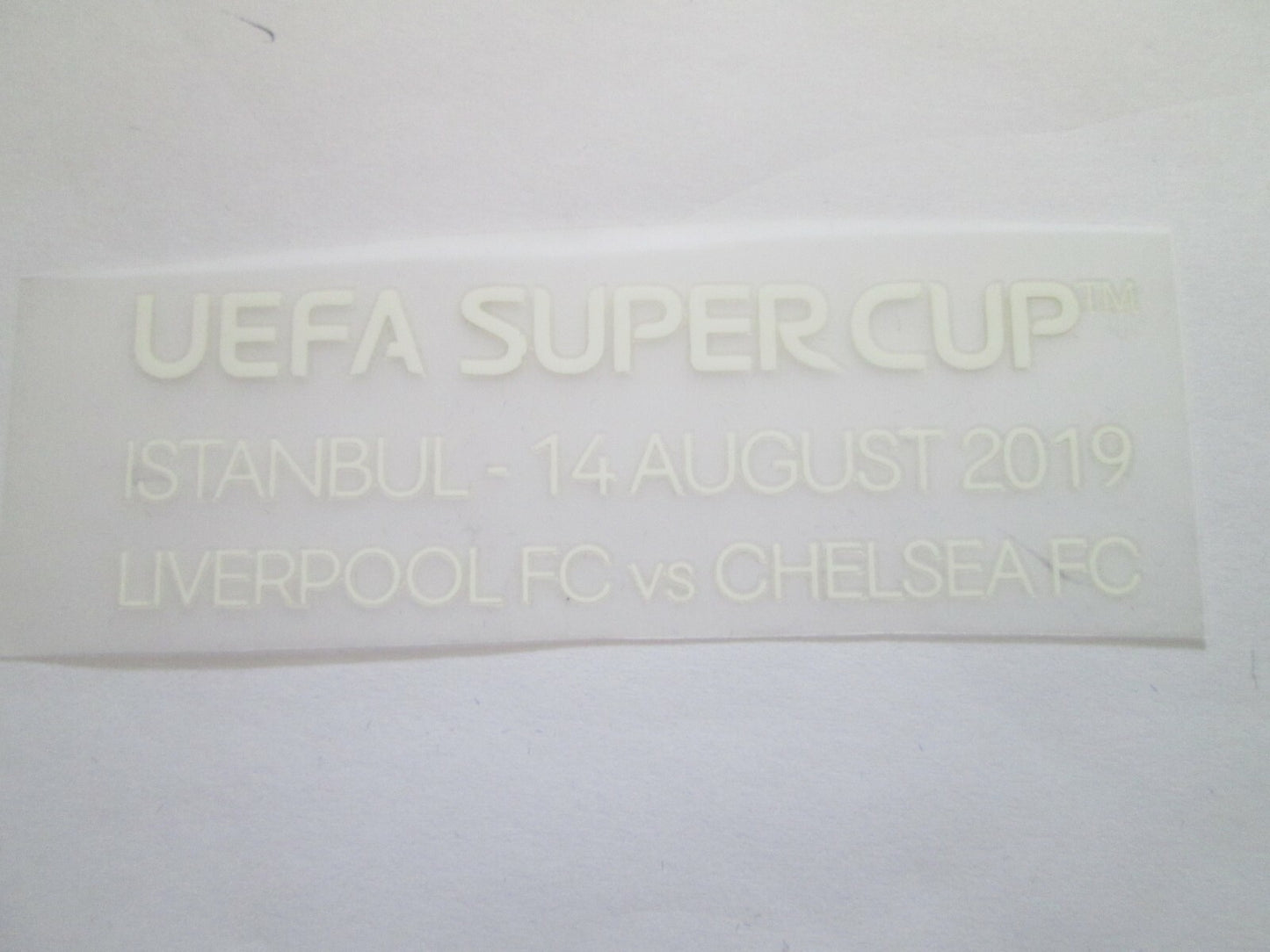 Super Cup Detail Transfer 2019 player size Iron On Heat Press badge Liverpool