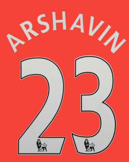 Arshavin #23 2009-2012 EPL Player Size Premier League Nameset Arsenal UK
