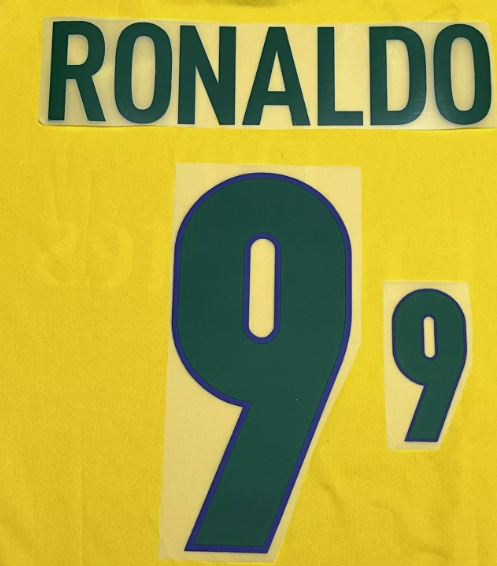 ronaldo #9 Brazil Brasil 1998 Home Player Size Nameset UK stock Football
