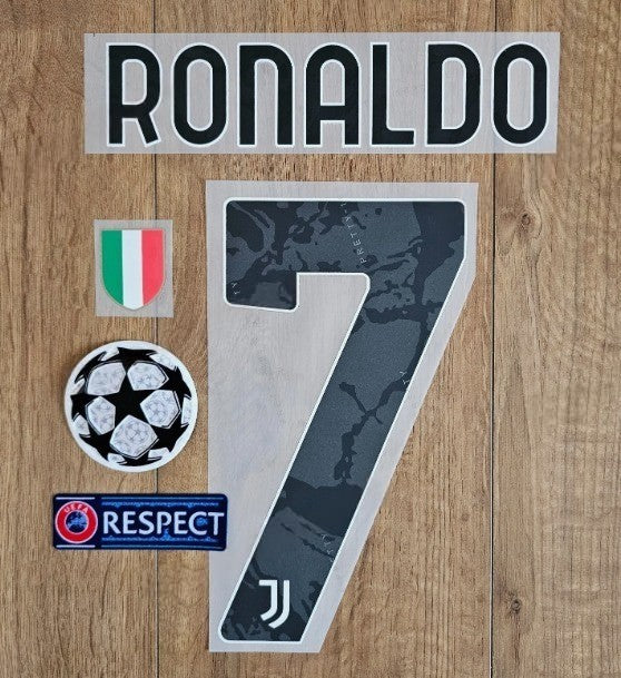 Ronaldo #7 2020-2021 Juventus Player Size Plastic Serie A League Nameset set