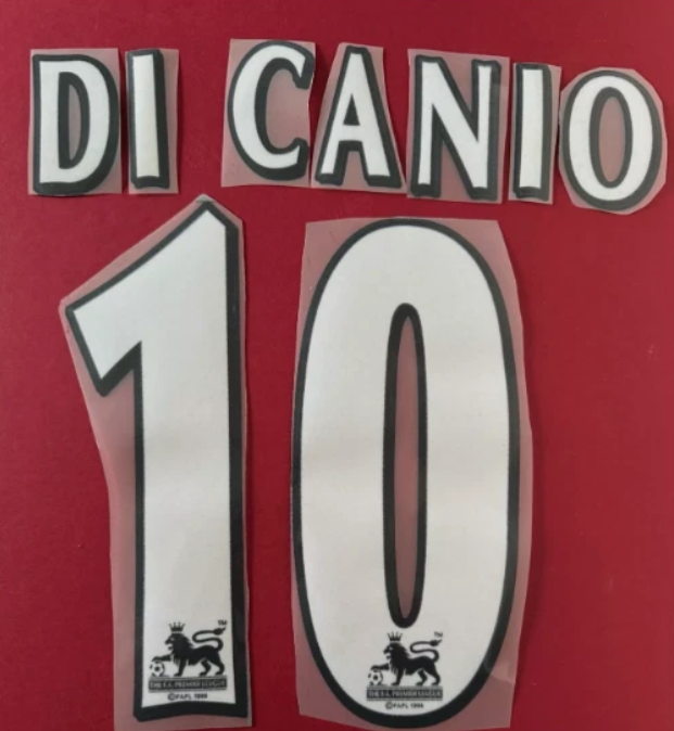 DI CANIO #10 West Ham 97-98 Player Size Premier League White Nameset