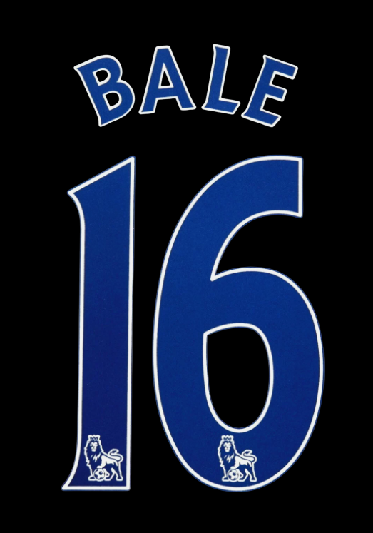 2007-2013 Bale 16 Spurs Tottenham EPL NAME AND NUMBER SET, Home Away nameset