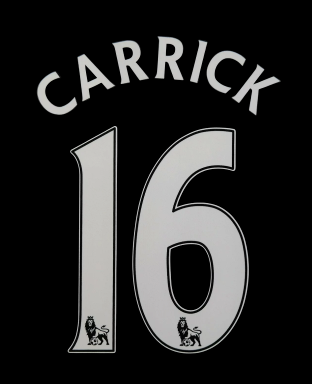 2007-2013 Carrick 16 Manchester united EPL NAME AND NUMBER SET, Home Away UK