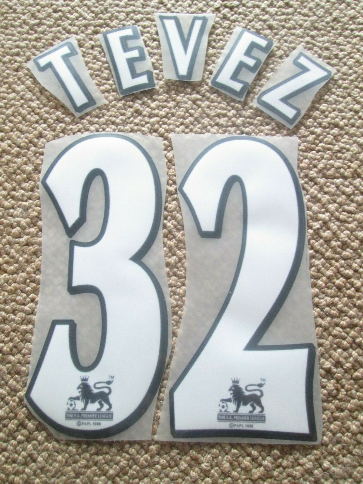 Tevez #32 West Ham Utd 2006-2007 EPL Player Size Premier League White Nameset UK