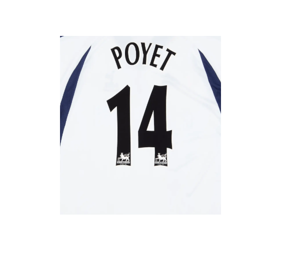 Poyet #14 1997-2007 Spurs Tottenham Player Size Premier League Black Nameset