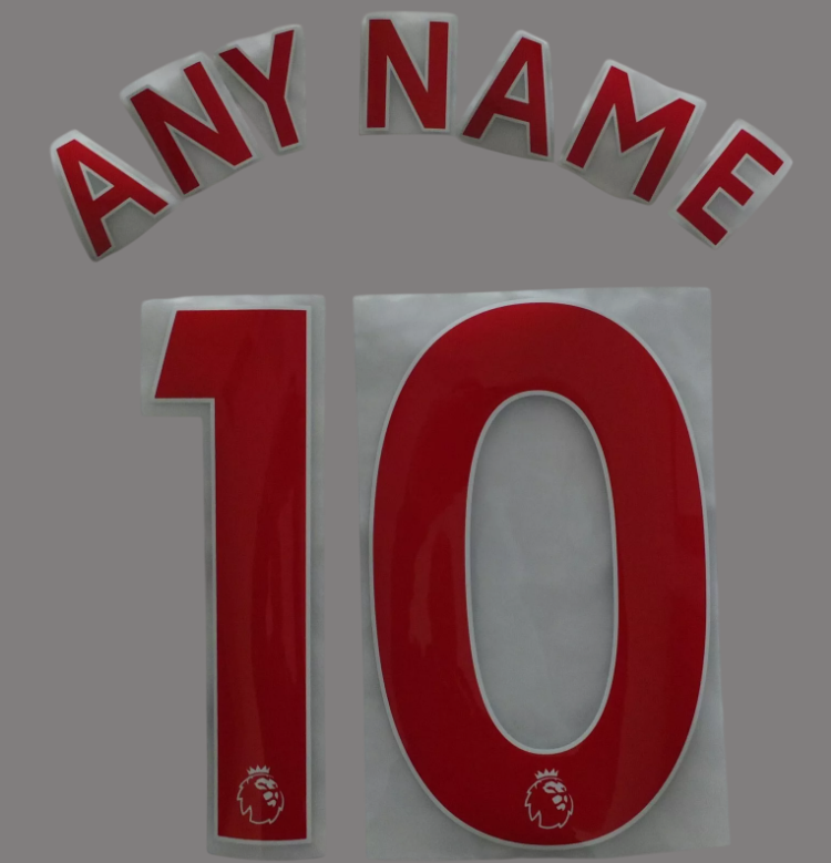 Any name Premier League Football Shirt 2017-23 nameset KIDS size plastic RED