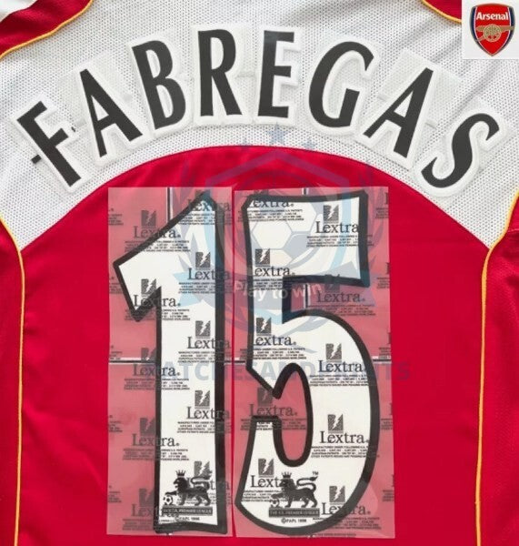 Fabregas #15 04-05 Player Size Premier League Black/white FELT Nameset UK STOCK