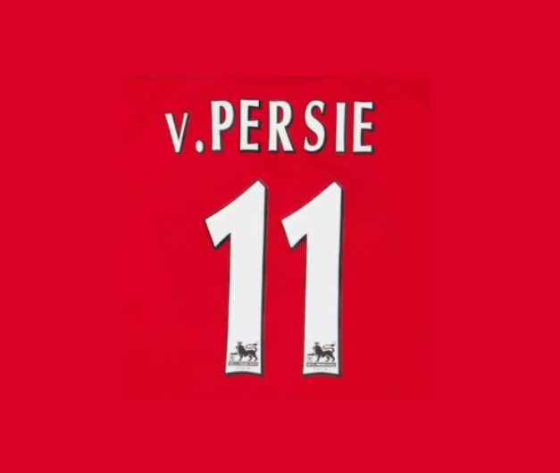 V.Persie #11 1997-2007 EPL Player Size Premier League white Nameset UK Arsenal
