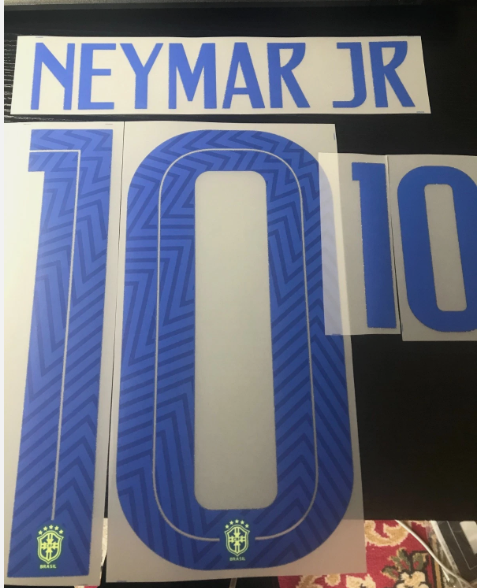 Neymar #10 Brazil Brasil 2019 Away Player Size Nameset Football