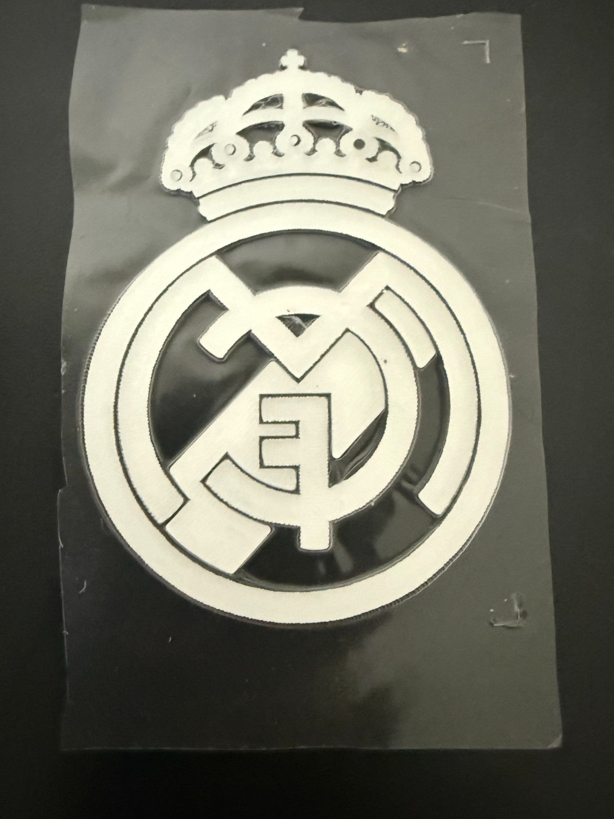 La Liga Real Madrid White Silicon Iron On Patch Badge 75 x 50mm