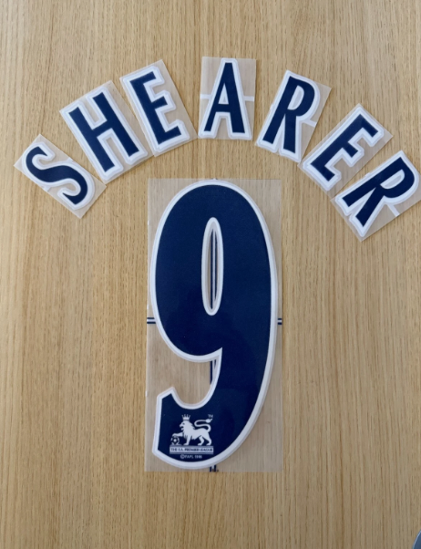 SHEARER #9 1997-2007 Newcastle Player Size Premier League Blue Nameset Lextra