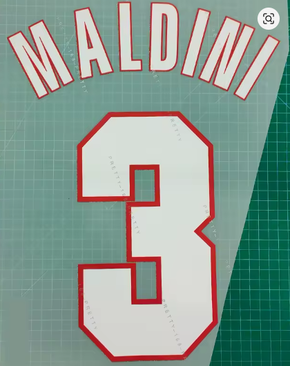 Maldini #3 1998-2000 Player Size AC Milan PLASTIC Away Nameset UK STOCK