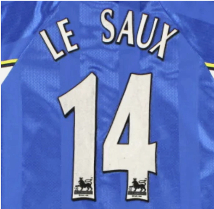 Le Saux #14 1997-2005 Player Size Premier League White Nameset Chelsea UK STOCK