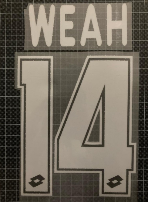 Weah #9 1996-1998 Player Size AC Milan PLASTIC Home Nameset UK STOCK