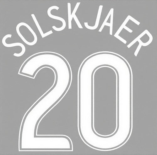 SOLSKJAER #20 2006-2007 Player Size CL White Nameset UK STOCK Manchester united