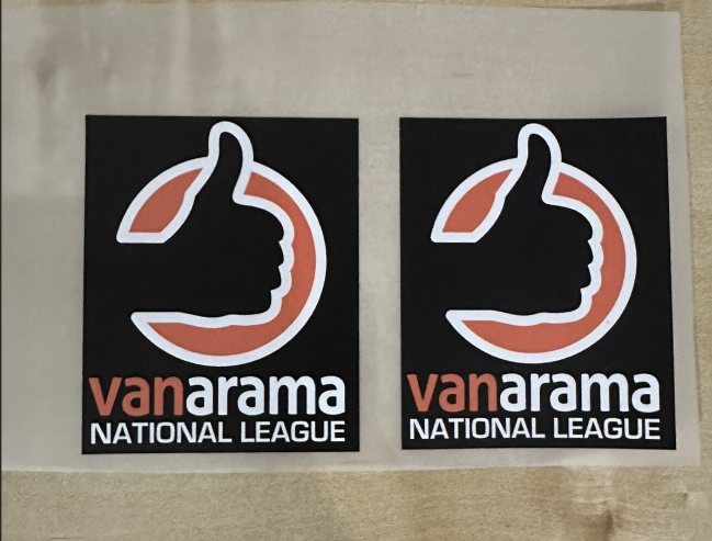 Pair of Vanarama National League Sleeve Patches Badges 2016-2020 Football Shirt