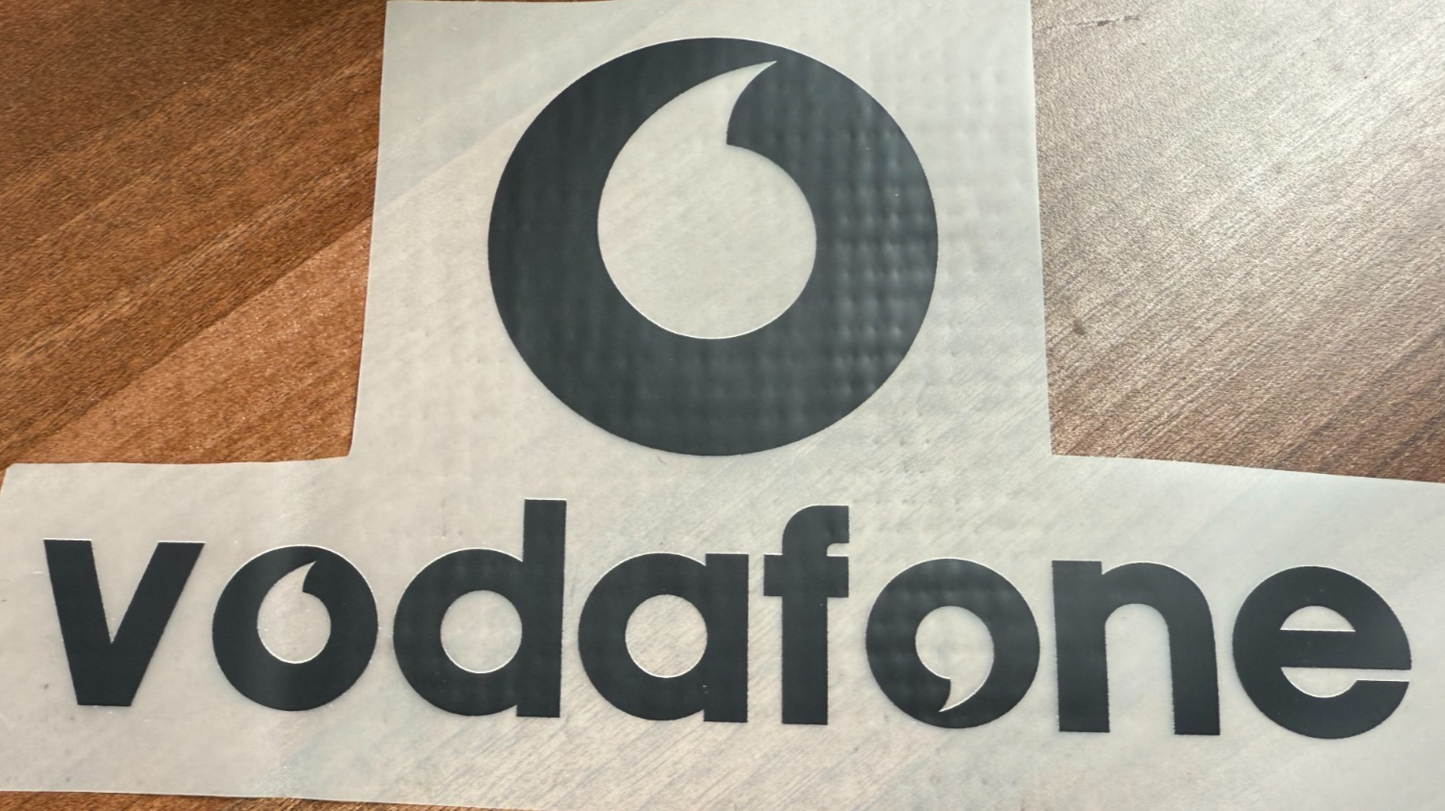 Vodafone Man Utd Sponsor Home Patch Black Plastic Repro for Football Shirt