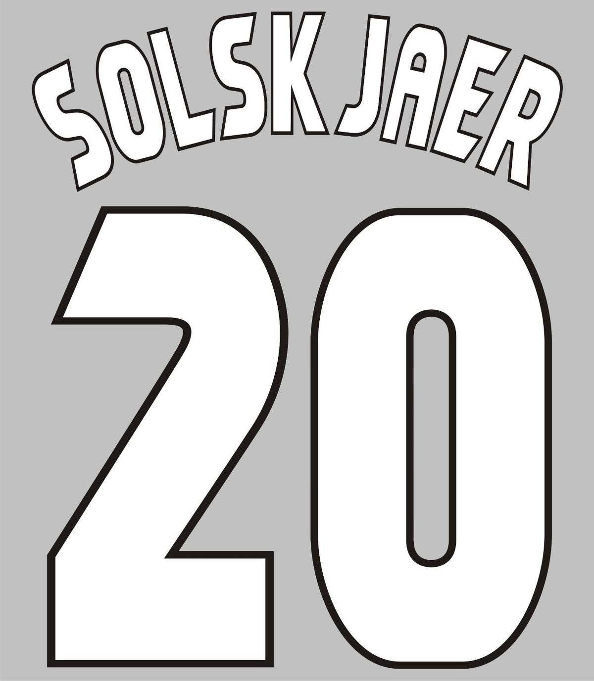Solskjaer #20 1998-2000 Manchester United Felt Player Champions League Nameset