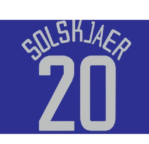 Solskjaer #20 Manchester United Player Size Champions League Grey Nameset
