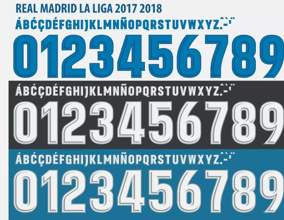 Any Choose Name Number Set Real Madrid nameset 2017-2018 Home Away Football