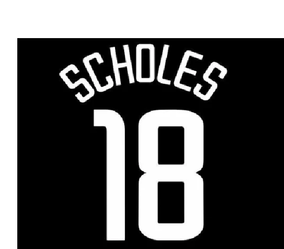 Scholes #18 Manchester United Player Size Champions League White Nameset