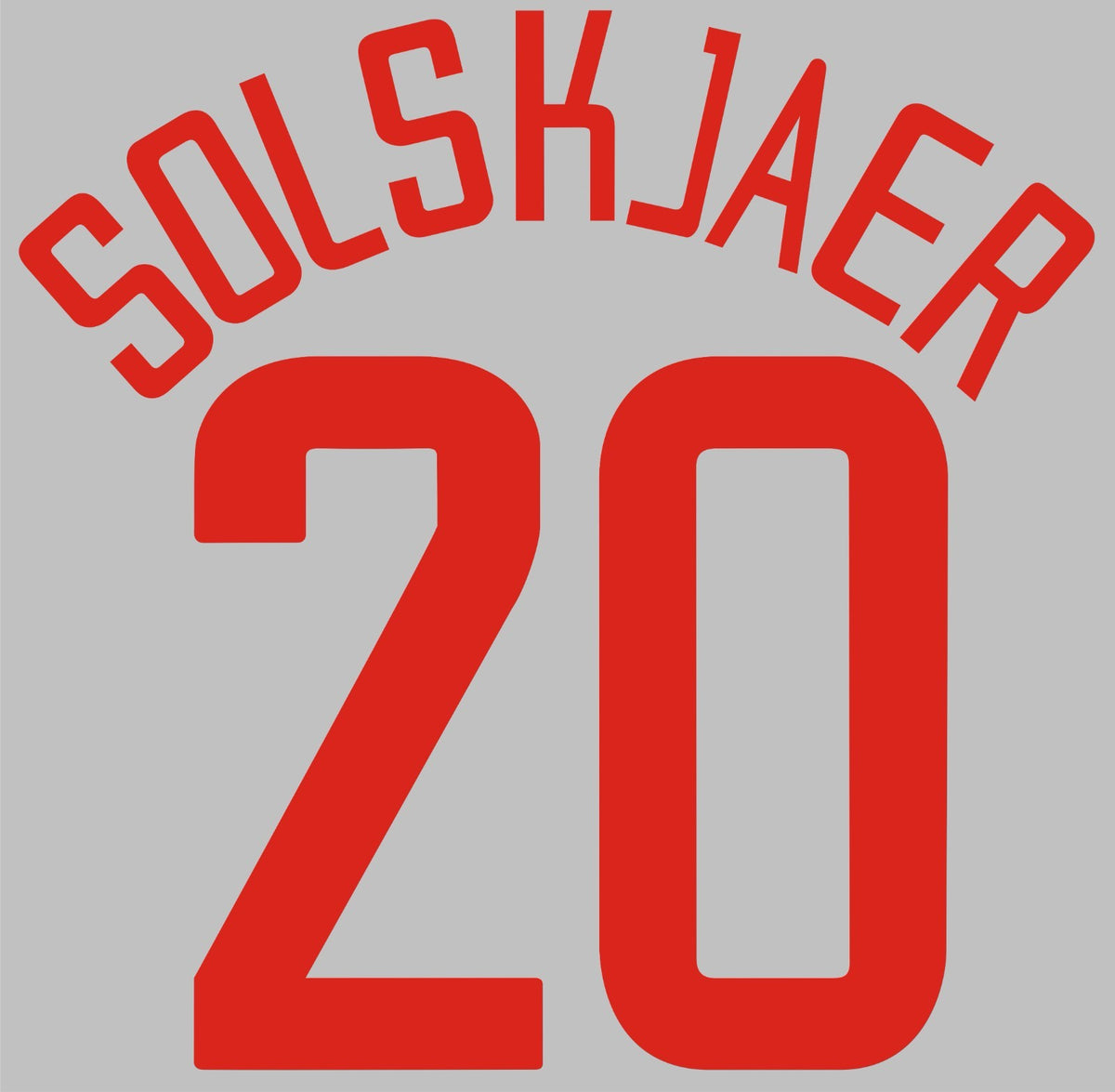 SOLSKJAER #20 2003-2005 Player Size CL RED Nameset UK STOCK Manchester united