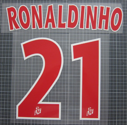 Ronaldinho 21 PSG Paris Saint Germain Home 2001-2002 nameset player size