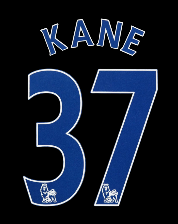 Kane 37 Spurs Tottenham 2007-2013 EPL NAME AND NUMBER SET, Home Away UK