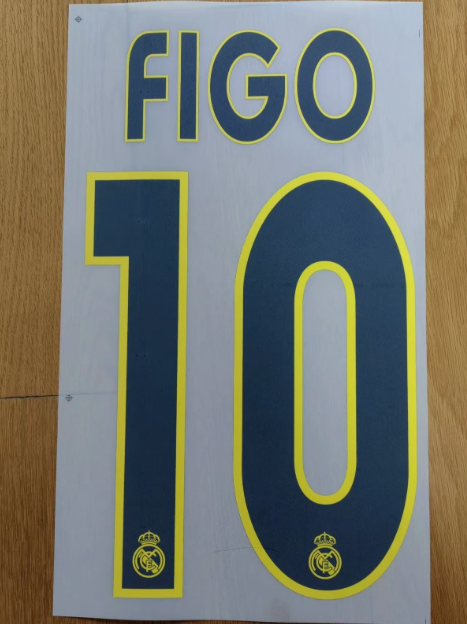 Figo #10 Real Madrid 2003-2005 Away or Home Player Size Nameset UK Football
