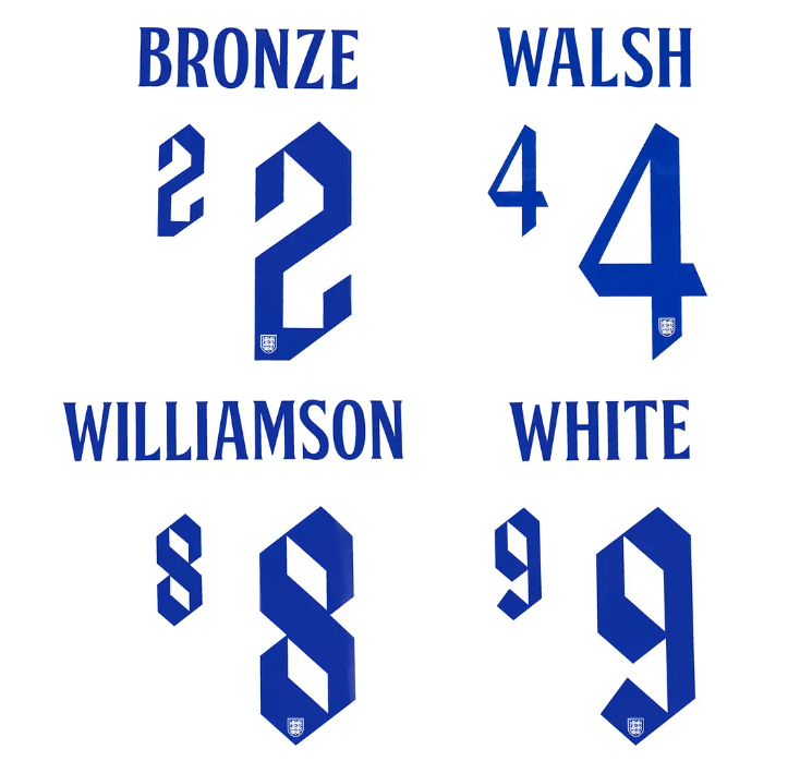 Any Lioness England 2022-2023 Player Size Bronze White Kelly Choose one Nameset