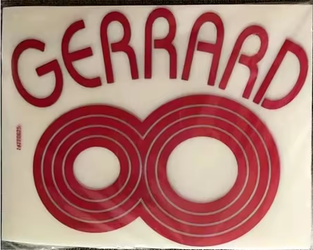 Gerrard #8 2008-2009 Player Size Champions League Red Nameset Liverpool