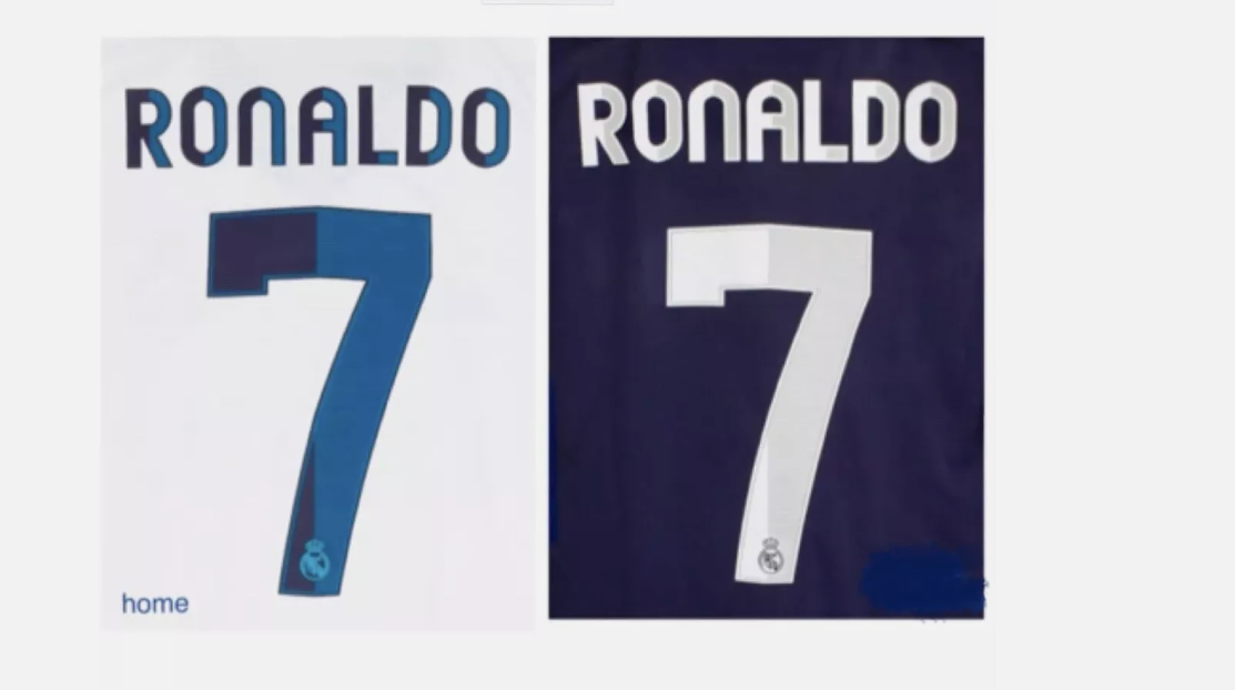 Ronaldo 7 2011-2012 Player Size Real Madrid Home and Away Choose one Nameset