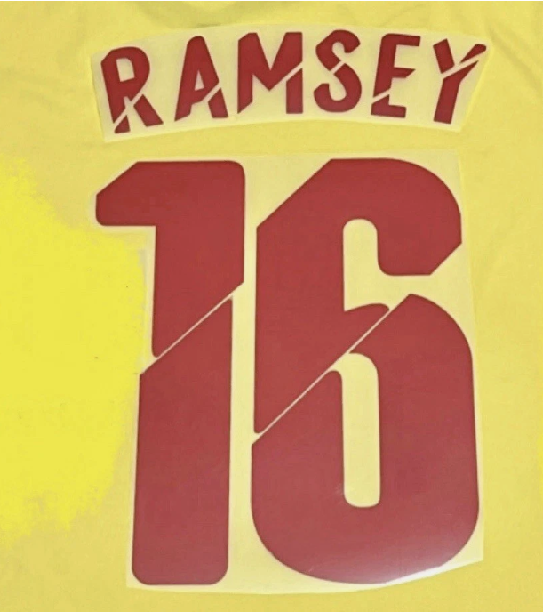 Ramsey #16 Arsenal EPL Player Size Champions 2014-2016 League Red Nameset