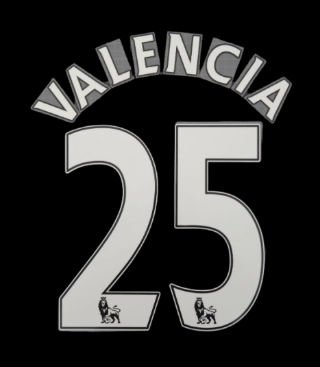 Valencia 2007-2013 EPL Manchester United Felt Player Size Premier League Nameset
