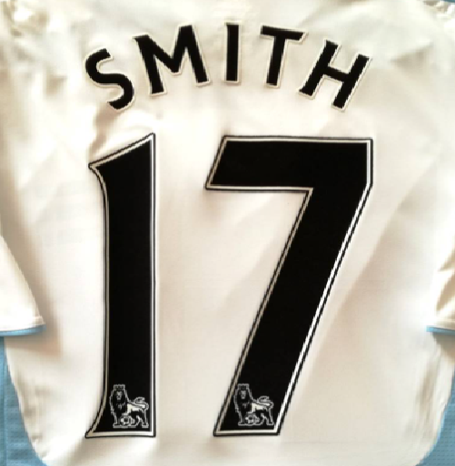 Smith 17 2007-2017 Flock Newcastle Black Name printing Nameset Number L Extra