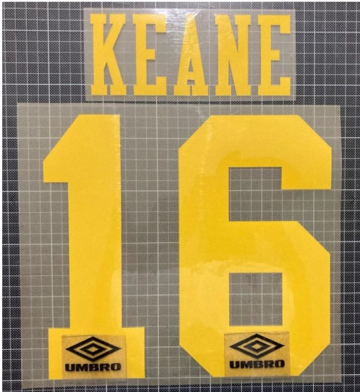 Keane 16 -1994-1995 EPL NAME AND NUMBER SET Away Manchester united UK