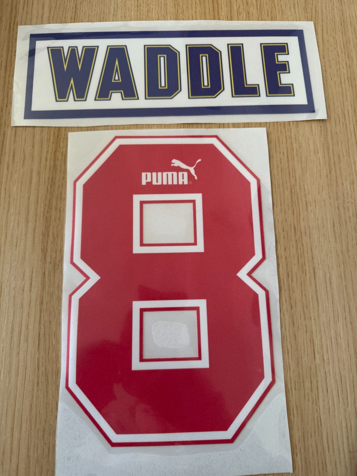 Waddle #8 1994-1995 Sheffield Wednesday home Felt Player Premier League Nameset