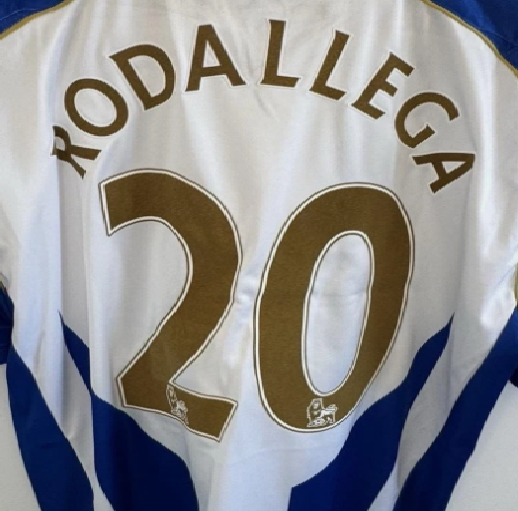 Rodallega #20 2007-2013 EPL Player Size Premier League gold Nameset UK Wigan