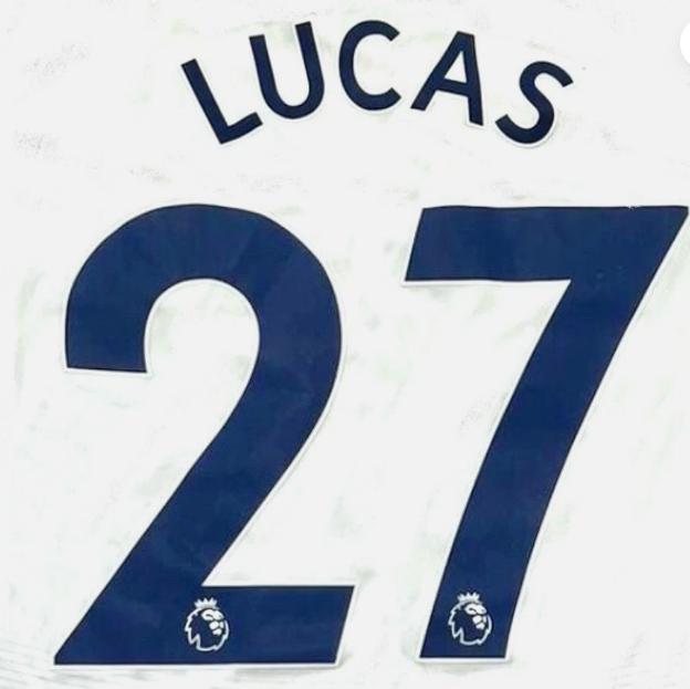 2017-2023 Lucas 27 Spurs Tottenham EPL NAME AND NUMBER SET, Navy nameset