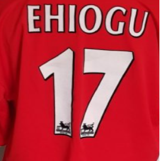 EHIOGU 17 1997-2007 MIDDLESBROUGH WHITE PLAYER SIZE FELT