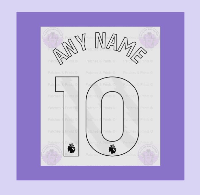 Any name Premier League Football Shirt 2024-2026 nameset KIDS size plastic WHITE