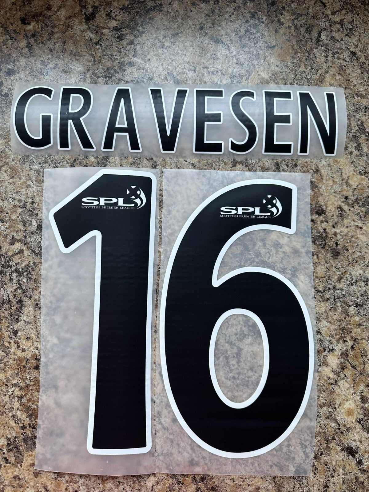 Gravesen 16 Celtic 2006-2008 SPL NAME AND NUMBER SET, Home Away