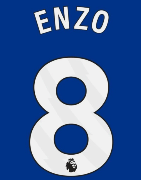 ENZO 8 CHELSEA 2025-2026 HOME PLAYER SIZE WHITE NAMESET Premier League