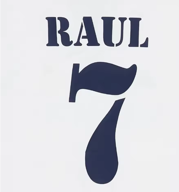 Raul #7 Real Madrid 2000-2002 Home Player Size Nameset UK Football