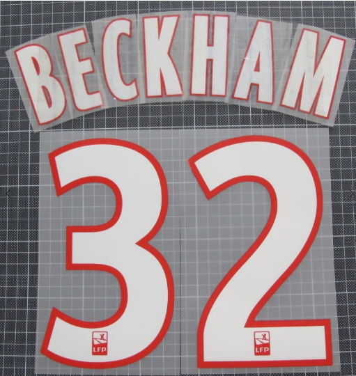 Beckham 32 PSG Paris Saint Germain Home 2012-2013 nameset player size
