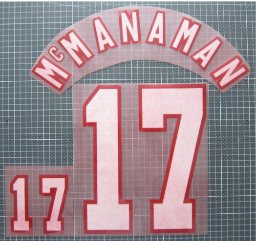 McManaman 17 England Euro 1996 Away Felt Player Size Nameset